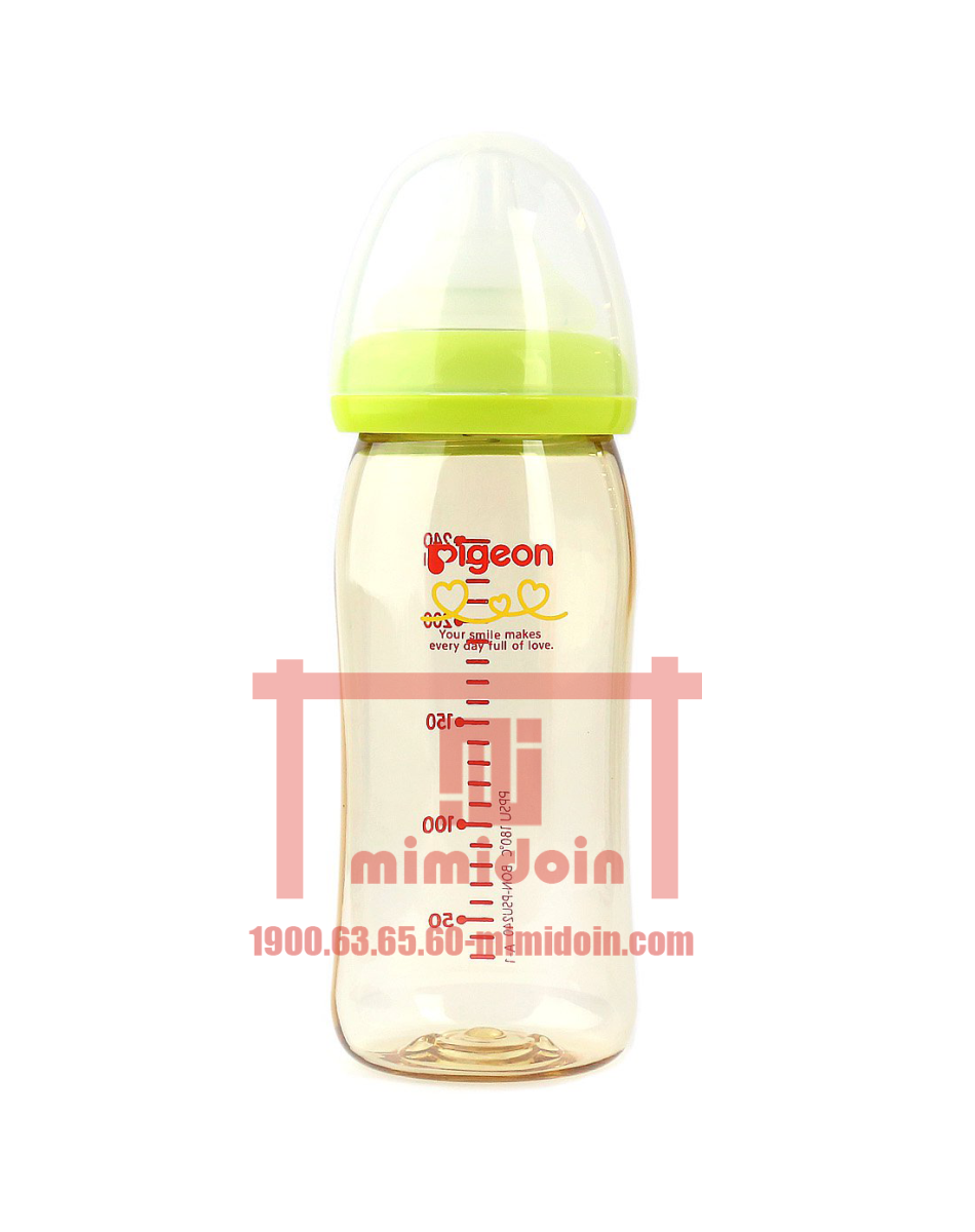 PIGEON- Bình sữa nhựa cổ rộng màu xanh lá cây 240ml 00317 D