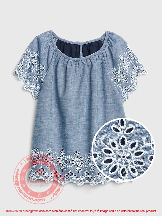 Chambray Eyelet Tops シャンブレーアイレット トップス